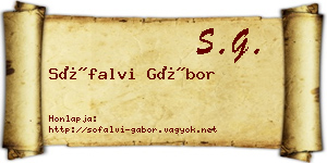 Sófalvi Gábor névjegykártya
